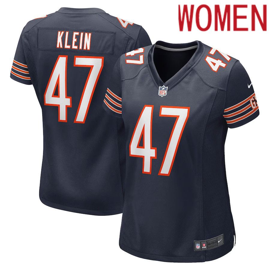 Women Chicago Bears #47 A.J. Klein Nike Navy Game Player NFL Jersey->women nfl jersey->Women Jersey